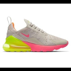 Nike Air Max 270 neon pink, yellow, orange